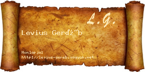 Levius Geréb névjegykártya